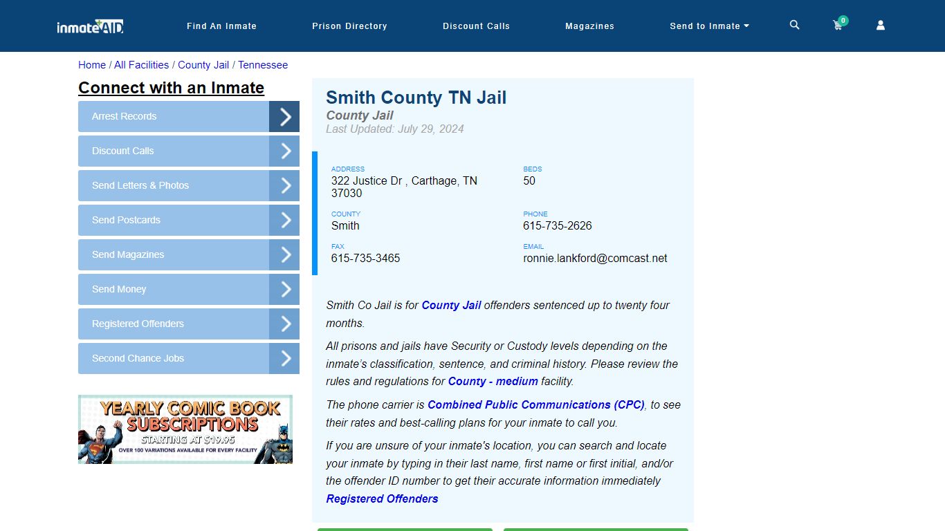 Smith County TN Jail - Inmate Locator